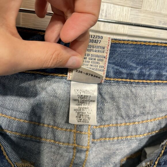 True Religion Womens Y2k Vintage Brianna Patchwork Aztec Button Fly Jean Size 26 - Picture 10 of 13